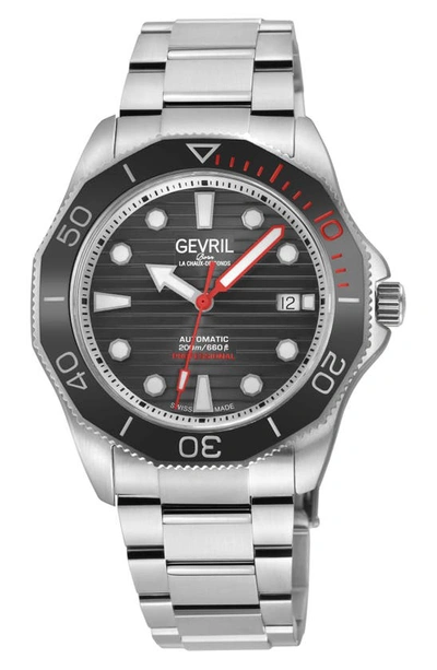Gevril Pier 90 Swiss Automatic Bracelet Watch, 42mm In Silver