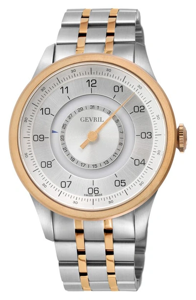 Gevril Jones St. Swiss Automatic Two-tone Bracelet Watch, 45mm In Two Toned Ss Iprg