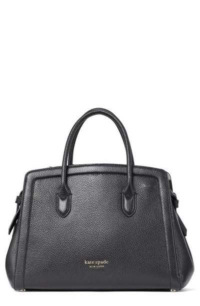 Kate Spade Knott Medium Leather Satchel In Black