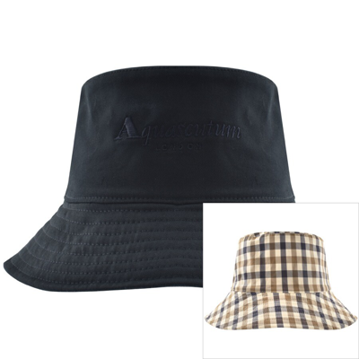 Aquascutum Reversible Bucket Hat Navy