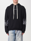 Vision Of Super Flame-embroidered Cotton Hoodie In Black