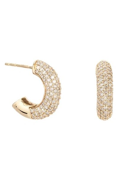 Adina Reyter 14k Yellow Gold Diamond Hoop Earrings
