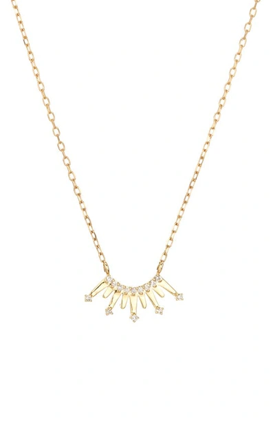 Adina Reyter 14k Yellow Gold Pave Diamond Crown Pendant Necklace, 15