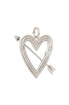 Adina Reyter Xl Heart Arrow Sterling Silver Charm In Sterling Silver