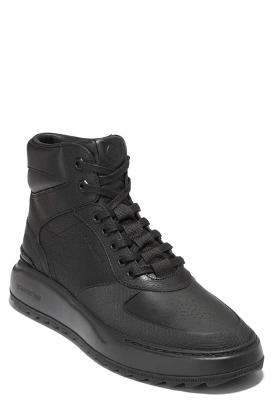 Cole Haan Men's Grandpro Crossover Lace-up Trainer Boots In Black