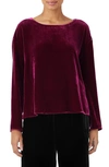 EILEEN FISHER BALLET NECK VELVET TOP