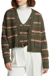 RALPH LAUREN FAIR ISLE WOOL BLEND CARDIGAN