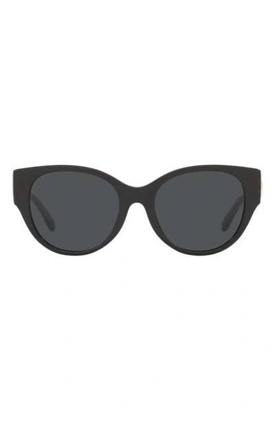 Tory Burch Women's 54mm Cat Eye Sunglasses In Black/gray Solid