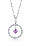 Lafonn Simulated Diamond Lab-created Birthstone Reversible Pendant Necklace In Multi