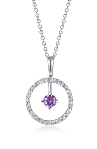 Lafonn Simulated Diamond Lab-created Birthstone Reversible Pendant Necklace In Multi