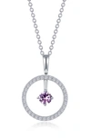 LAFONN SIMULATED DIAMOND LAB-CREATED BIRTHSTONE REVERSIBLE PENDANT NECKLACE