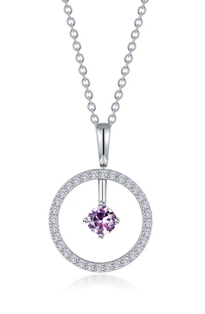 Lafonn Simulated Diamond Lab-created Birthstone Reversible Pendant Necklace In Silver