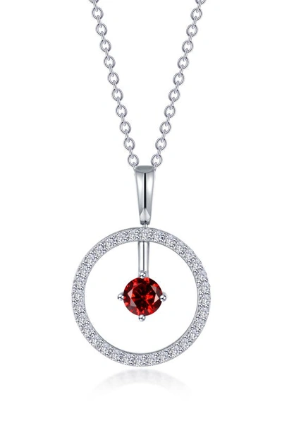 Lafonn Simulated Diamond Lab-created Birthstone Reversible Pendant Necklace In Silver