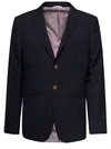 Thom Browne Signature-stripe Single-breasted Blazer In Blu