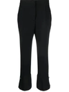 Msgm Pressed-crease High-waisted Trousers In Black