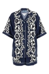 Prada Floral Notched Collar Lingerie In Blunaturale