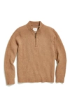 BILLY REID FISHERMAN RIB HALF ZIP WOOL SWEATER