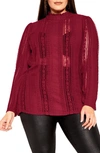 CITY CHIC PANELED LACE TOP