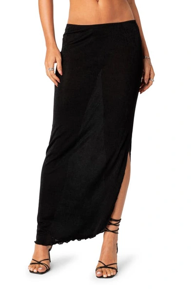 Edikted Women's Milan Slitted Maxi Skirt In Black