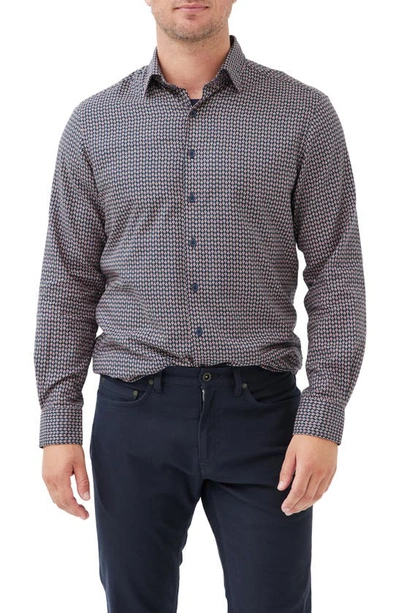 Rodd & Gunn North Cove Long Sleeved Slim Fit Button Down Shirt In Ink
