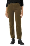 Eileen Fisher High-rise Cropped Corduroy Pants In Serpent