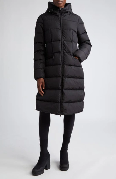 Moncler Avocette Hooded Down Coat In Black