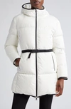 Moncler Sirli Hooded Puffer Jacket In Cream
