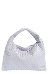 Bottega Veneta Small Hop Leather Tote Bag In Grey