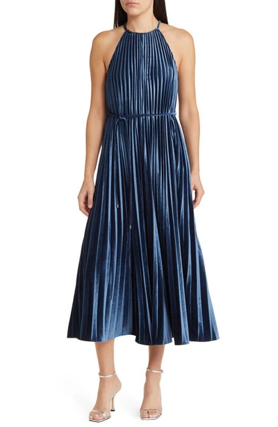strapless open back dress Ted Baker Kassiah Pleated Halterneck Midi Dress main image 0