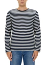 Saint James Striped Embroidered Cotton T-shirt In Black