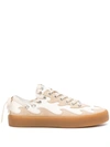 Bluemarble Wavy Applique Sneakers In Beige Leather In Neutral