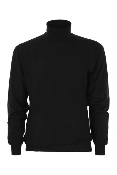 Fedeli Derby - Wool Turtleneck Sweater In Black