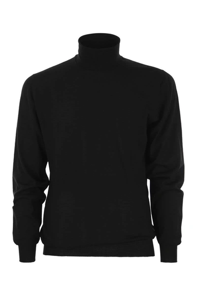 Fedeli Derby - Wool Turtleneck Jumper In Black