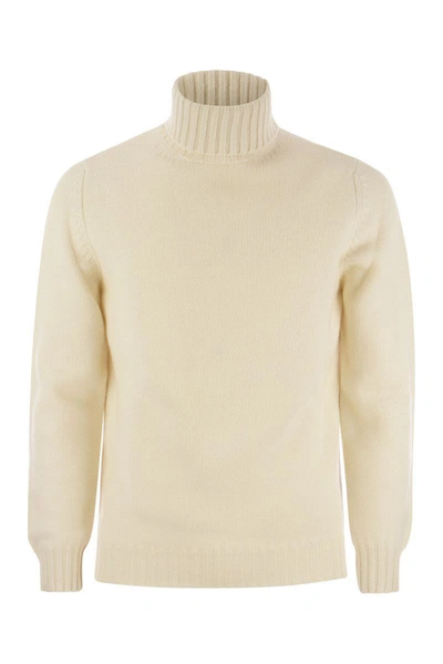 Fedeli Derby 428 - Cashmere Turtleneck Jumper In Cream