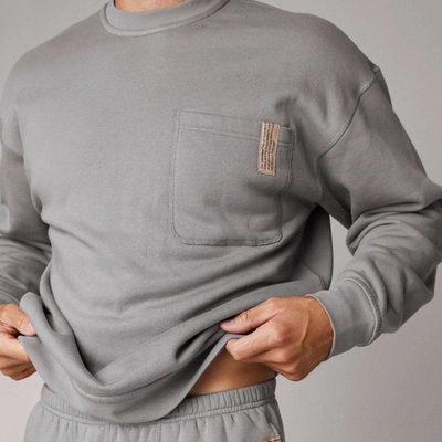 Lunya Men's Silksweats Reversible Pocket Sweatshirt In Ebbing Fog