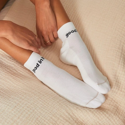 Lunya Organic Cotton Socks In Sincere White/immersed Black