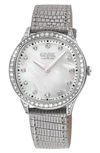 Gevril Morcote Swiss Diamond Leather Strap Watch, 36mm In Silver