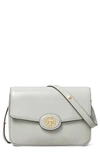 Tory Burch Robinson Spazzolato Leather Convertible Shoulder Bag In Light Granite