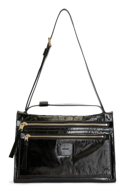 Allsaints Womens Black Renee Leather Shoulder Bag