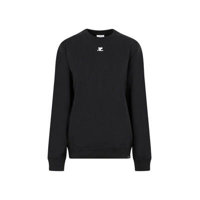 Saint Laurent Courrèges  Cotton Sweatshirt Sweater In Ner