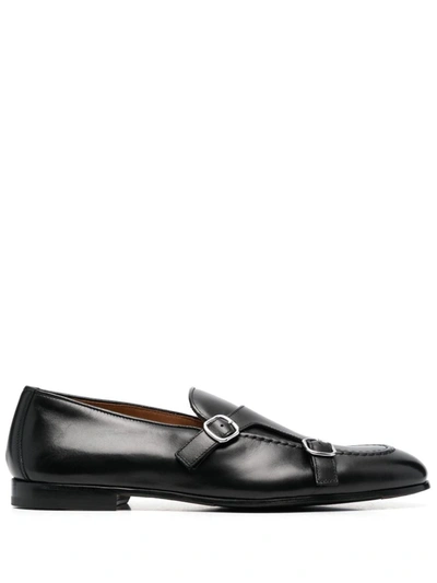 Doucal's Black Calf Leather Monk Shoes