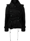 Junya Watanabe Ruched Oversized Padded Jacket In Black