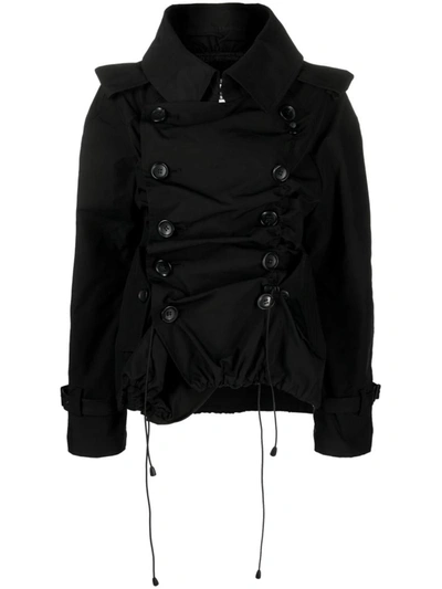 Junya Watanabe Ruched Oversized Padded Jacket In Black