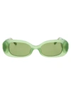 Linda Farrow Lola Sunglasses In Green/green Crystal/green