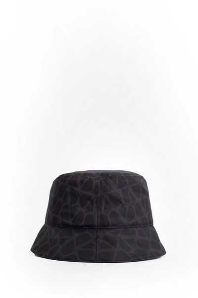 Valentino Garavani Man Grey Hats In Black&amp;white