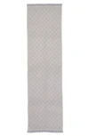 Gucci Gg Pattern Scarf, Zinc/gray In 1763 Zinc/ight Grey