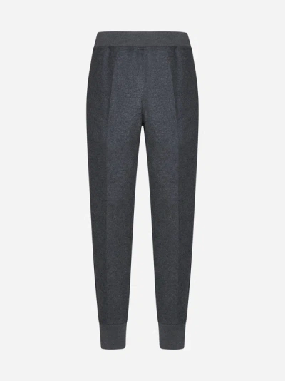 Jil Sander Elasticated-waistband Wool Track Pants In Grey