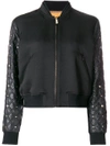 VERSACE VERSACE QUILTED SLEEVE BOMBER JACKET - BLACK,A77667A21922312174619