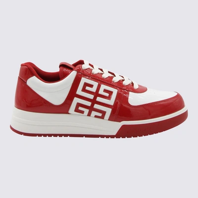Givenchy Men's G4 Sneakers In Patent Leather In Red
