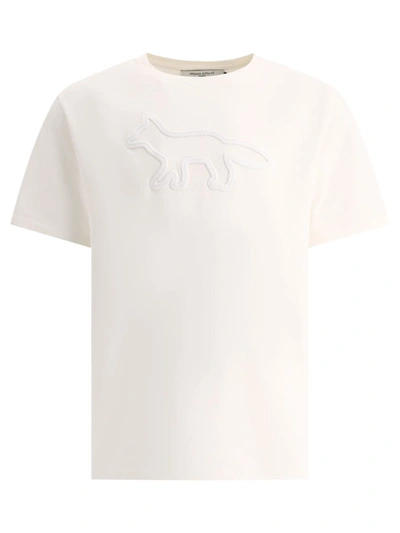 Maison Kitsuné Maison Kitsune Contour Fox T-shirt In Off White